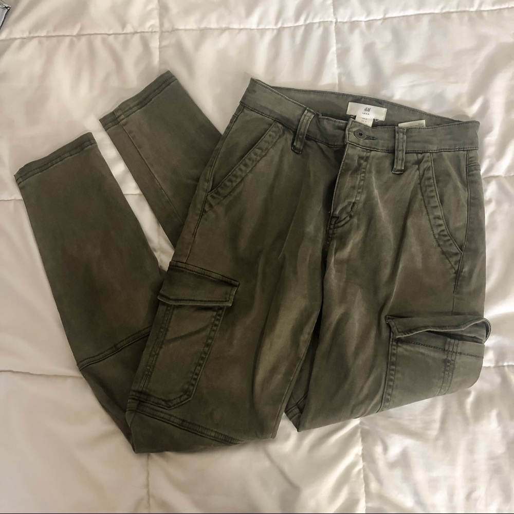 H&M Green Patch Denim Jeans